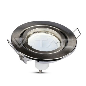 GU10 Корпус Луна Кръг Оринтируема Сатен Никел 