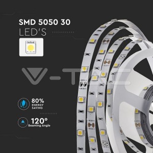 LED Лента SMD5050 - 30/1 Бяла Невлагозащитена 