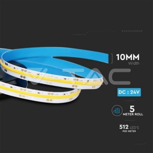 LED COB Лента 24V IP20 4000K 512 Leds 12W/m