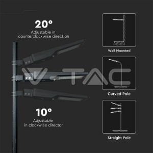 40W Улична Лампа Соларна Черно Тяло  6000К 120LM/W