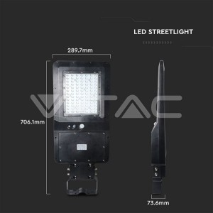 40W Улична Лампа Соларна Черно Тяло  6000К 120LM/W