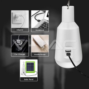 LED Крушка - 7W Соларна 3в1 С Дистанционно 