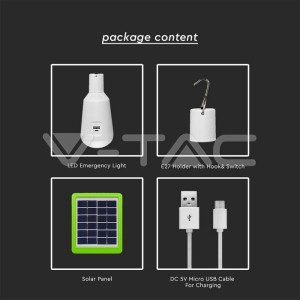 LED Крушка - 7W Соларна 3в1 С Дистанционно 