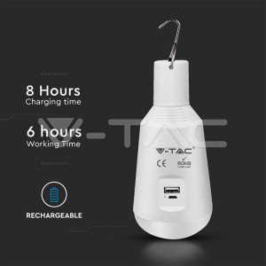 LED Крушка - 7W Соларна 3в1 С Дистанционно 