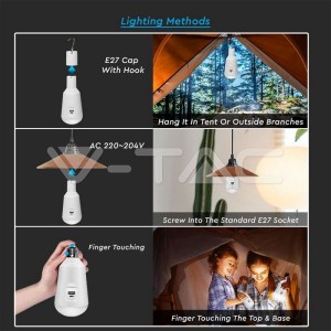 LED Крушка - 7W Соларна 3в1 С Дистанционно 