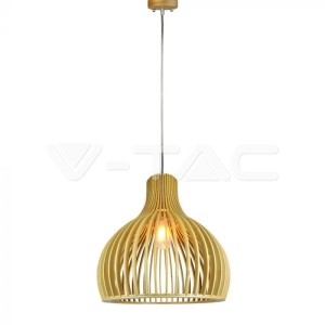 Дървен Пендел E27 Дърво + Хром Конус  D450*H450MM