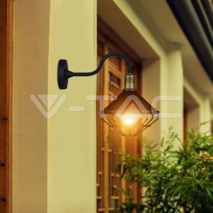 Стенна Лампа GLO E27 IP65 Ф250 Черна 