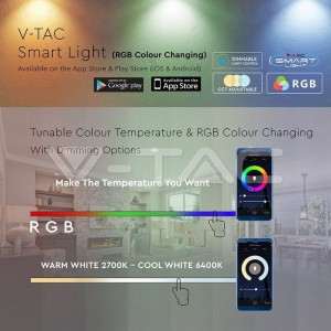 LED Крушка - 4.5W GU10 Пластик SMART RGB + Топла и Студена Светлина 