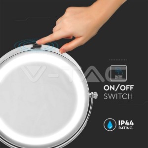 3 LED Огледало Настолно 4xAAA Батерия Никел Тяло D:17СМ 