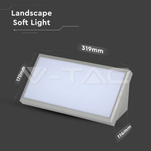 20W Фасаден Аплик Ъглов Сив 3000К IP65