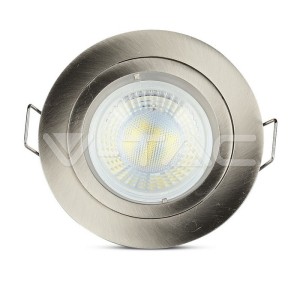 GU10 Корпус Луна Кръг Сатен Никел 