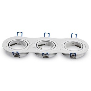3*GU10 Корпус Луна Кръг Бяла 