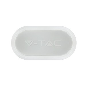 8W Плафониера Овал Бяло Тяло 3000К IP54  