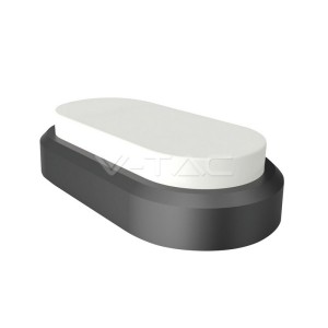 8W Плафониера Овал Черно Тяло 3000К IP54  