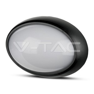 8W Плафониера Овал Черно Тяло 6400К IP66 