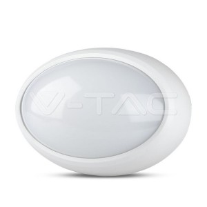 8W Плафониера Овал Бяло Тяло 3000К IP66   