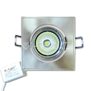 5W LED Луна СОБ Квадратен Модул Сатен Никел Ротационна - Бяло Тяло 6000К