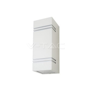 2xGU10 Фасаден Аплик Бял Квадрат IP44