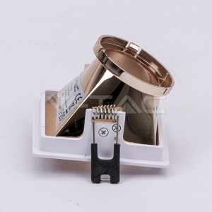 GU10 Отливка Квадрат Бяло+Розово Златоно VT-875