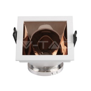 GU10 Отливка Квадрат Бяло+Розово Златоно VT-875