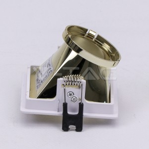 GU10 Отливка Квадрат Бяло+Златно VT-875