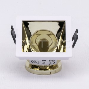 GU10 Отливка Квадрат Бяло+Златно VT-875