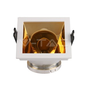 GU10 Отливка Квадрат Бяло+Златно VT-875
