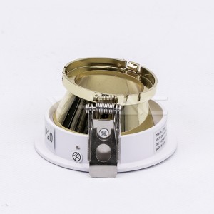 GU10 Отливка Кръг Бяло+Златно VT-874