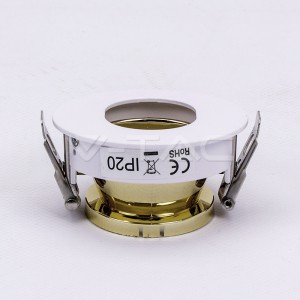 GU10 Отливка Кръг Бяло+Златно VT-874