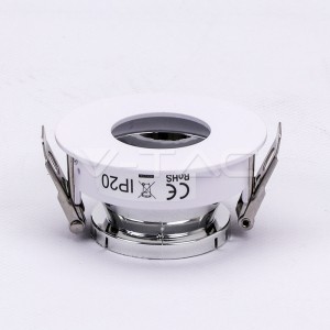 GU10 Отливка Кръг Бяло+Хром VT-873