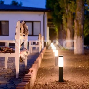 Е27 Градинска Лампа 45СМ Неръждавейка Стомана Черен IP44