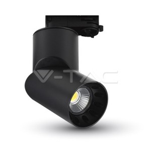 23W LED Прожектор Релсов Монтаж Черно Тяло Кръг 5000K 
