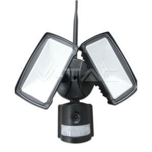 18W LED Прожектор С WIFI Сензор Камера Черен 6000К   