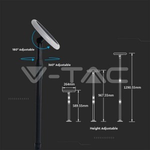 8W LED Соларно Градински Тяло Черно Бяло Тяло 4000K