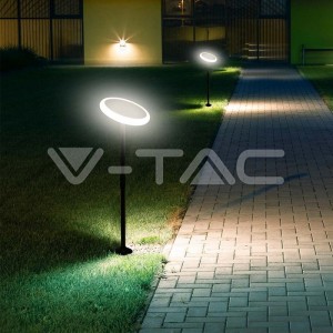 8W LED Соларно Градински Тяло Черно Бяло Тяло 4000K