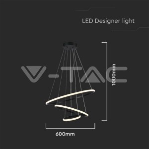 32W LED Висяща Декоративна Лампа 600*400*200 Черно Тяло 3000K
