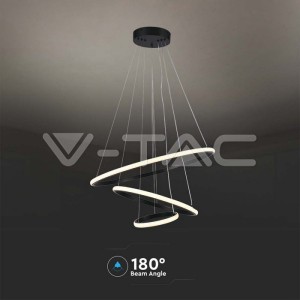 32W LED Висяща Декоративна Лампа 600*400*200 Черно Тяло 3000K
