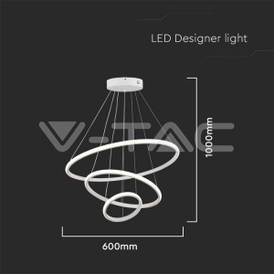 32W LED Висяща Декоративна Лампа 600*400*200 Бяло Тяло 3000K