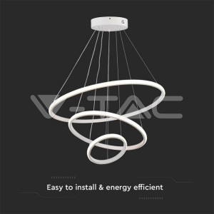 32W LED Висяща Декоративна Лампа 600*400*200 Бяло Тяло 3000K