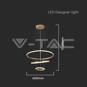 32W LED Висяща Декоративна Лампа 600*400*200 Златно Тяло 3000K