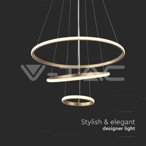 32W LED Висяща Декоративна Лампа 600*400*200 Златно Тяло 3000K