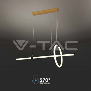 16W LED Висяща Декоративна Лампа 860*300 Черно Тяло 3000K