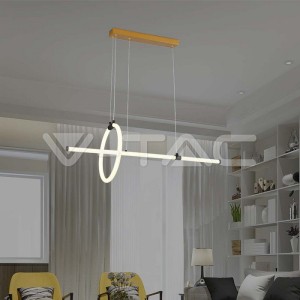 16W LED Висяща Декоративна Лампа 860*300 Черно Тяло 3000K