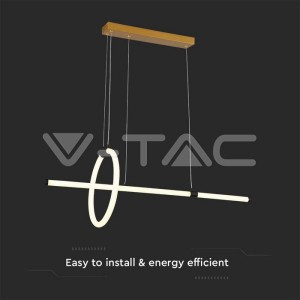 16W LED Висяща Декоративна Лампа 860*300 Черно Тяло 3000K