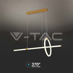 16W LED Висяща Декоративна Лампа 860*300 Златно Тяло 3000K