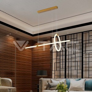 16W LED Висяща Декоративна Лампа 860*300 Златно Тяло 3000K