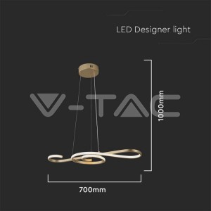 18W LED Висяща Декоративна Лампа 700*250 Златно Тяло 3000K
