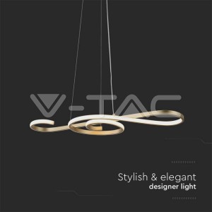 18W LED Висяща Декоративна Лампа 700*250 Златно Тяло 3000K