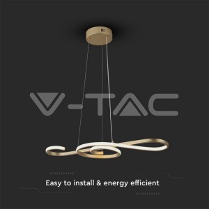 18W LED Висяща Декоративна Лампа 700*250 Златно Тяло 3000K