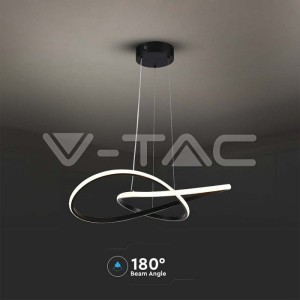 20W LED Висяща Декоративна Лампа Ф500 Черно Тяло 3000K
